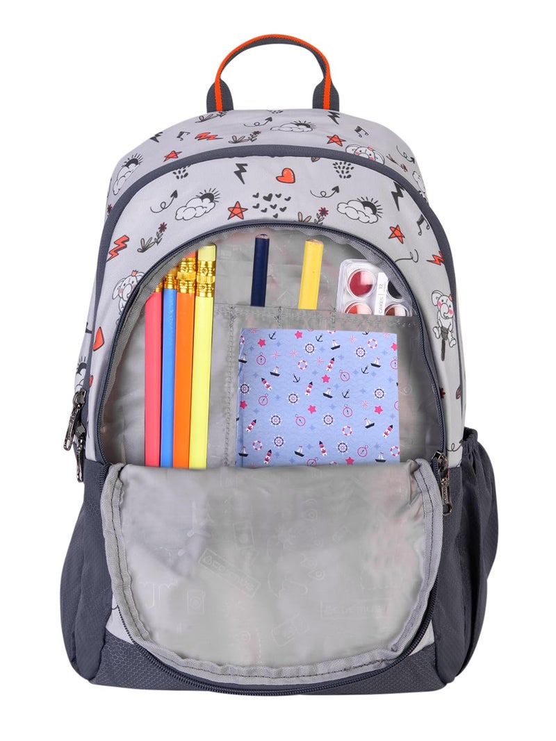 COSMUS KIDO APPU Kids GREY 15L 14 inches Polyester Printed School Backpack Bag ideal for Boys and Girls of Age Group 2-5 yrs | Small Students Daypacks - Image 5