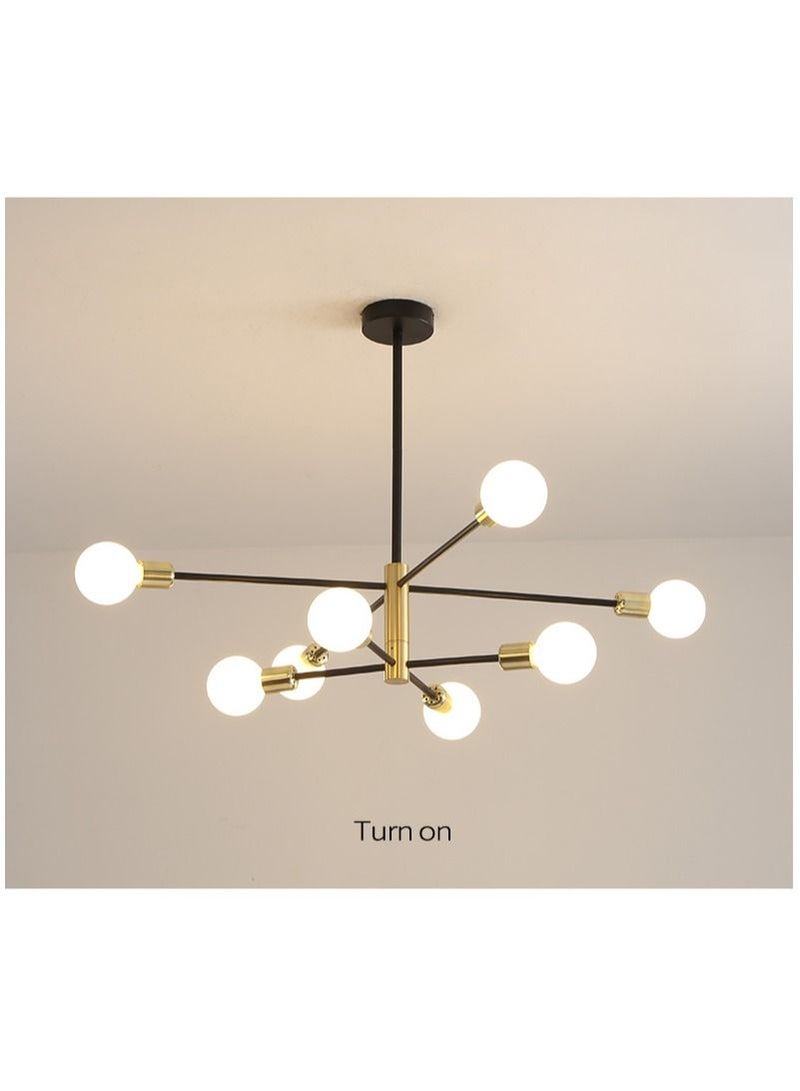 8 رئيس الحديثة الشمال السبوتنيك الثريات السوداء LED مصباح الإضاءة المنزلية تركيبات داخلية قلادة السقف ، لمبات غير المدرجة - Image 5