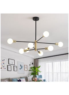 Generic 8 رئيس الحديثة الشمال السبوتنيك الثريات السوداء LED مصباح الإضاءة المنزلية تركيبات داخلية قلادة السقف ، لمبات غير المدرجة  - Image 1