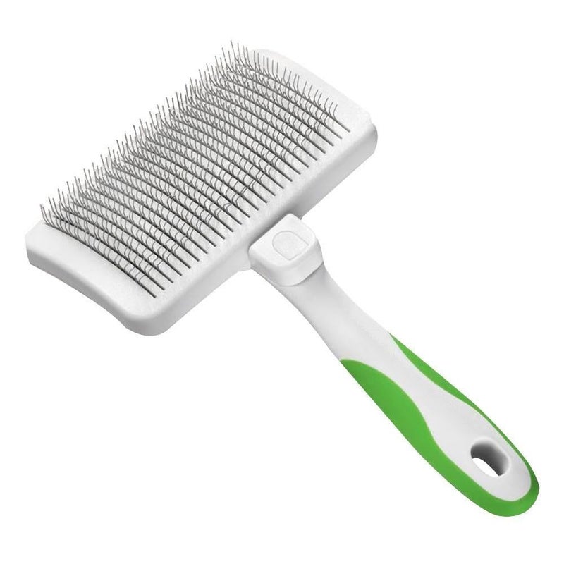Andis 40160 Self-Cleaning Animal Slicker Brush - Grooming Brush for Pet Deshedding Fur - Reduces Shedding Up to 90%, Removes Tangles, Dirt & Loose Hair - Ideal Gift for Pet Lovers White,Silver - Image 2