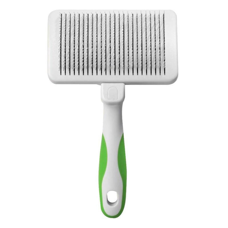 Andis 40160 Self-Cleaning Animal Slicker Brush - Grooming Brush for Pet Deshedding Fur - Reduces Shedding Up to 90%, Removes Tangles, Dirt & Loose Hair - Ideal Gift for Pet Lovers White,Silver - Image 1