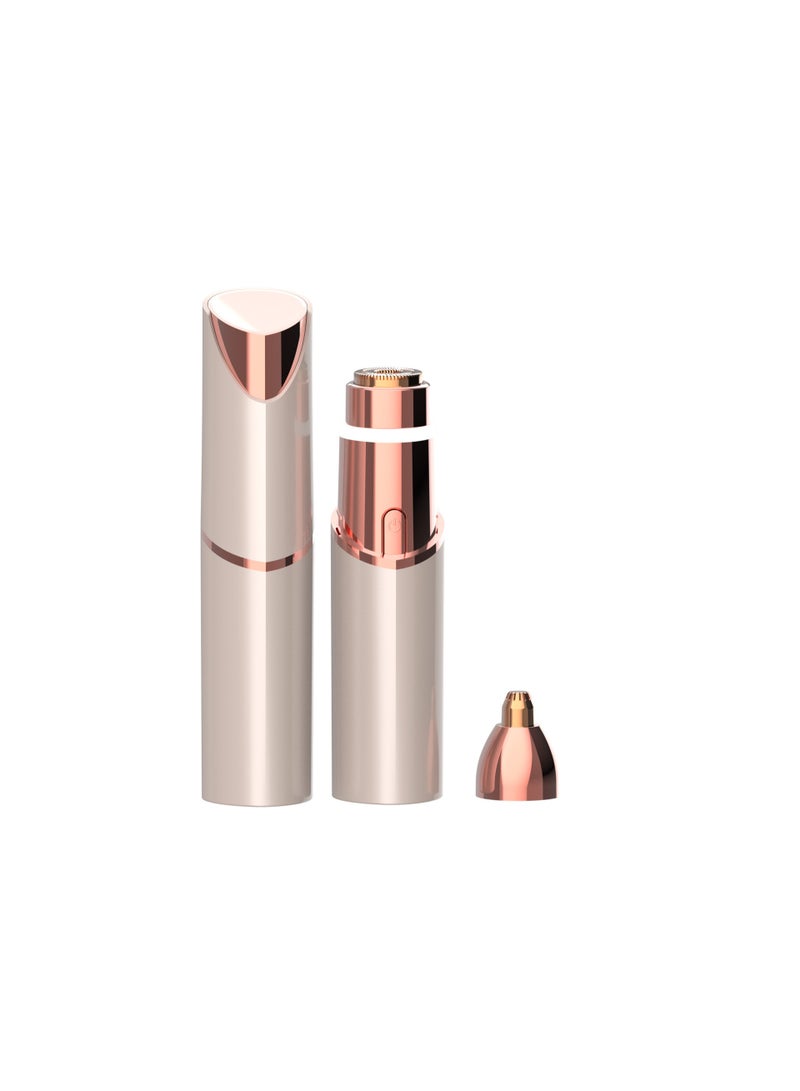 ماكينة حلاقة محمولة بتصميم أحمر الشفاه | جهاز إزالة شعر الوجه وتشذيب الحواجب 2 في 1 | أداة تجميل كهربائية مع رأس شفرة قابل للغسل - Image 1