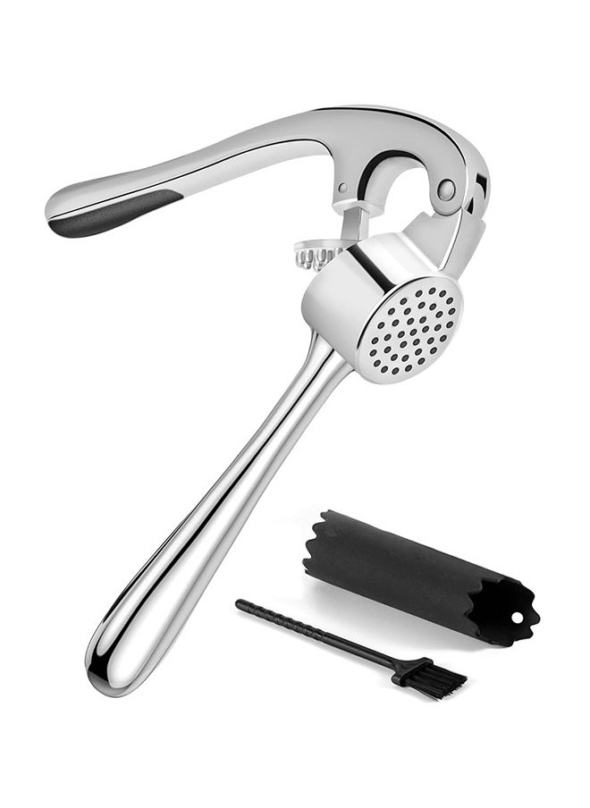 Arabest Garlic Press, Garlic Mincer Set with Silicone Roller Peeler & Cleaning Brush, Easy to Squeeze and Clean, Rust Proof & Dishwasher Safe, Professional Efficient Ginger Crusher  - Image 1
