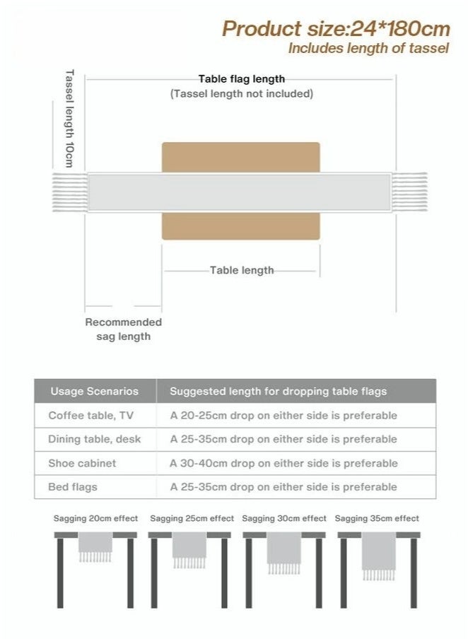Hollow Table Runner Hand Crocheted Table Flage Polyester Cotton Material Suitable for Coffee Table Long Table Home Decoration Beige 30 * 180CM - Image 5