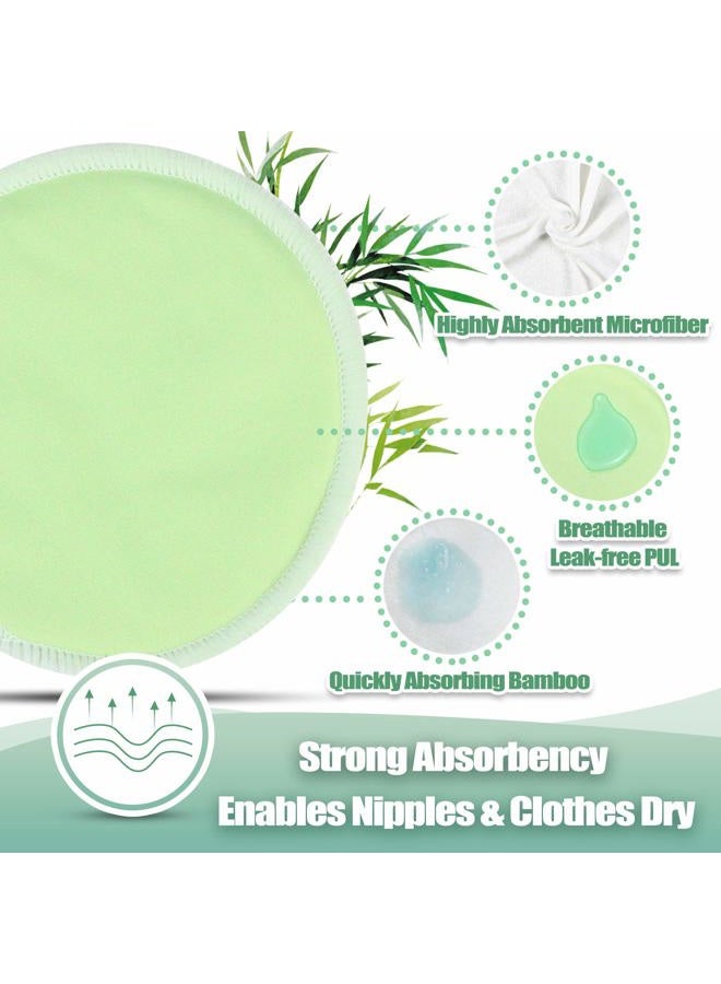 Wegreeco Organic Bamboo Nursing Pads (14 Pack)+Laundry Bag & Travel Bag,2 Sizes:3.9/4.7inch Option - Washable & Reusable Nursing Pads(Large,Daytime Use) - Image 3