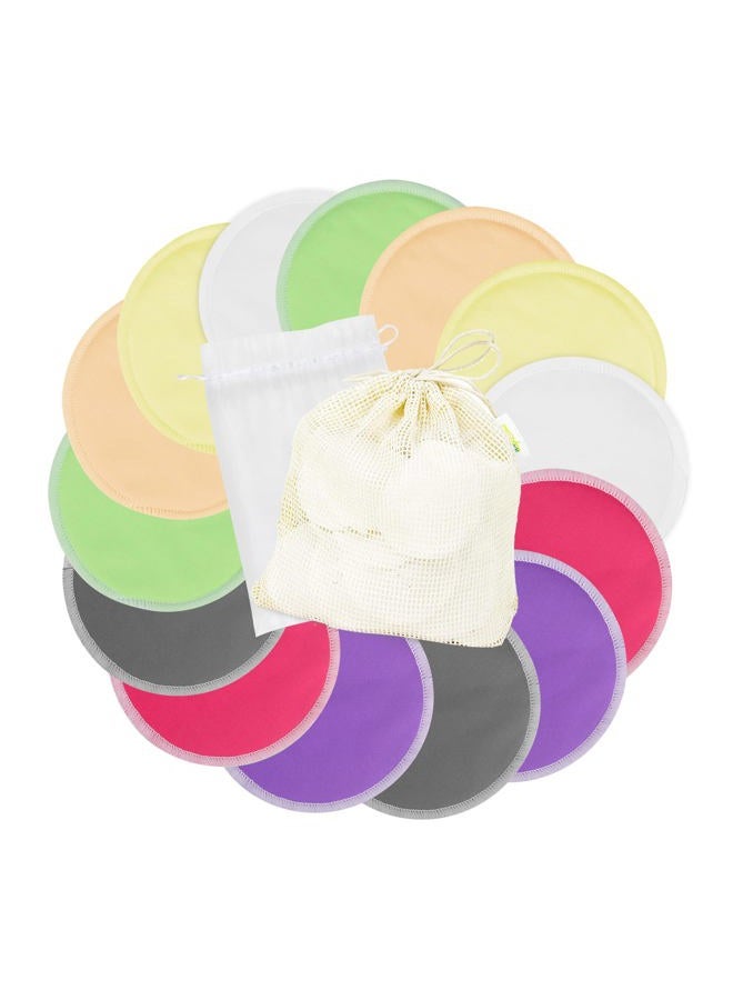 Wegreeco Organic Bamboo Nursing Pads (14 Pack)+Laundry Bag & Travel Bag,2 Sizes:3.9/4.7inch Option - Washable & Reusable Nursing Pads(Large,Daytime Use) - Image 1