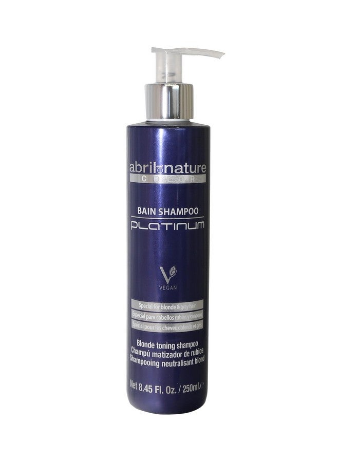 abril et nature - Platinum Professional Shampoo - For Blonde, Bleached, Highlighted, and/or Gray Hair - Violet Toner - Goodbye Yellow Tones - Platinum Appearance - 250 ml - Image 1