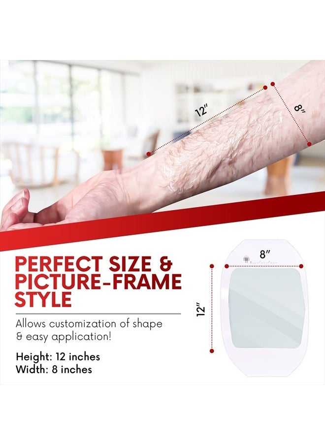 HEALQU - Transparent Film Dressing, 8" x 12" Box of 10 - Waterproof Wound Bandage Adhesive Patches, Post Surgical Shower or IV Shield, Tattoo Aftercare Bandage by Healqu - Image 1