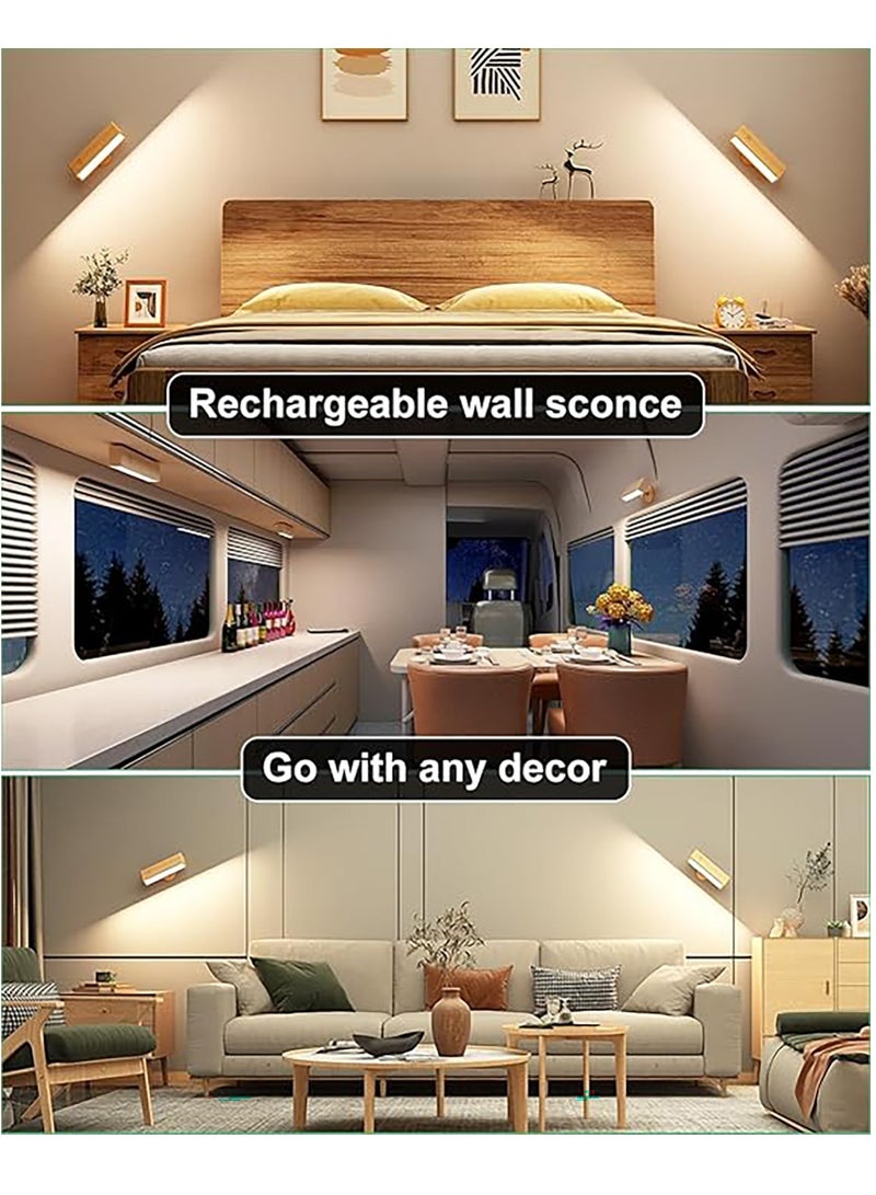 general Wall Sconces Set of 2 Rechargeable Wall Lights with 360 Rotation, Dimmable Battery Operated Wall Sconce, Bedroom Wireless Wall Mount Light, Motion Sensor Light, for Picture, Living Room - Image 5