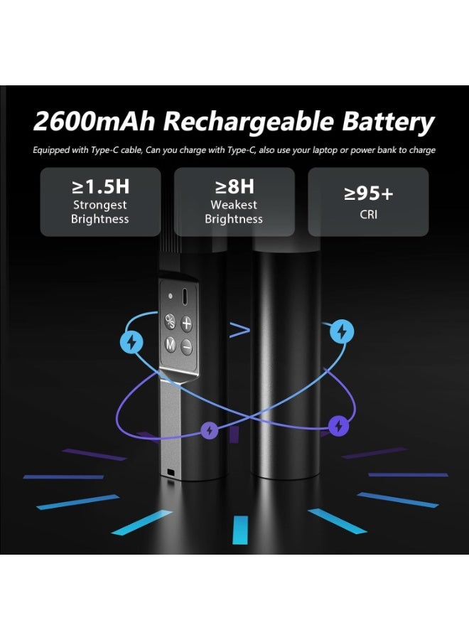 مجموعة عصا إضاءة LED مزدوجة VL-06 + VL-06 Pro قابلة لإعادة الشحن للتصوير الفوتوغرافي والفيديو - Image 1