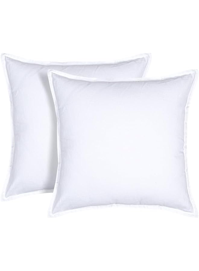 The Bros 2 Piece Cushion Cover Set, 100% Pure Cotton 45x45cm with Self Flange All Around, Breathable&Soft Fabric, Durable, Machine Washable, Quick Dry, for Sofa, Living&Bed Room, Kids Room, Invisible Zipper - Image 1