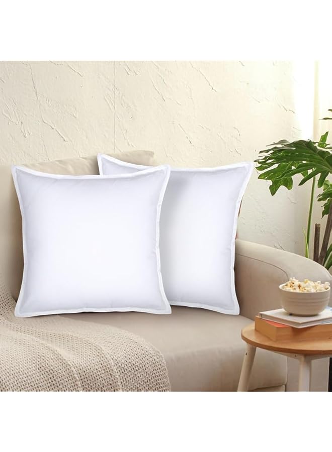 The Bros 2 Piece Cushion Cover Set, 100% Pure Cotton 45x45cm with Self Flange All Around, Breathable&Soft Fabric, Durable, Machine Washable, Quick Dry, for Sofa, Living&Bed Room, Kids Room, Invisible Zipper - Image 2
