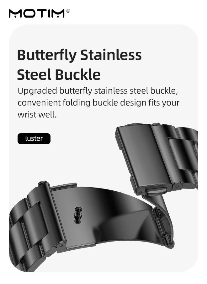 موتيم - حزام ساعة iWatch كلاسيكي معدني كلاسيكي مع حزام ساعة أبل متوافق مع أحزمة ساعة أبل 42/44/45/46/49 مم، حزام استبدال الساعة لسلسلة ساعات أبل /9/8/7/6/5/4/3/2/1/ SE/SE2/Ultra/Ultra2 - Image 1