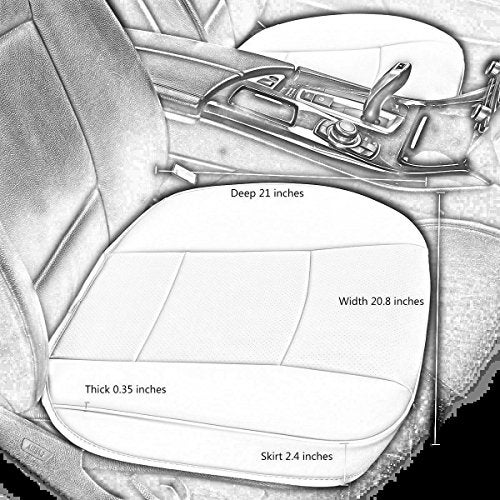 EDEALYN Ultra-Luxury PU Leather Car Cushion Car seat Cover for Most Four-Door Sedan&SUV,Single seat Cover Without backrest 1pcs(W20.5× D21×T 0.35 inch) - Image 2