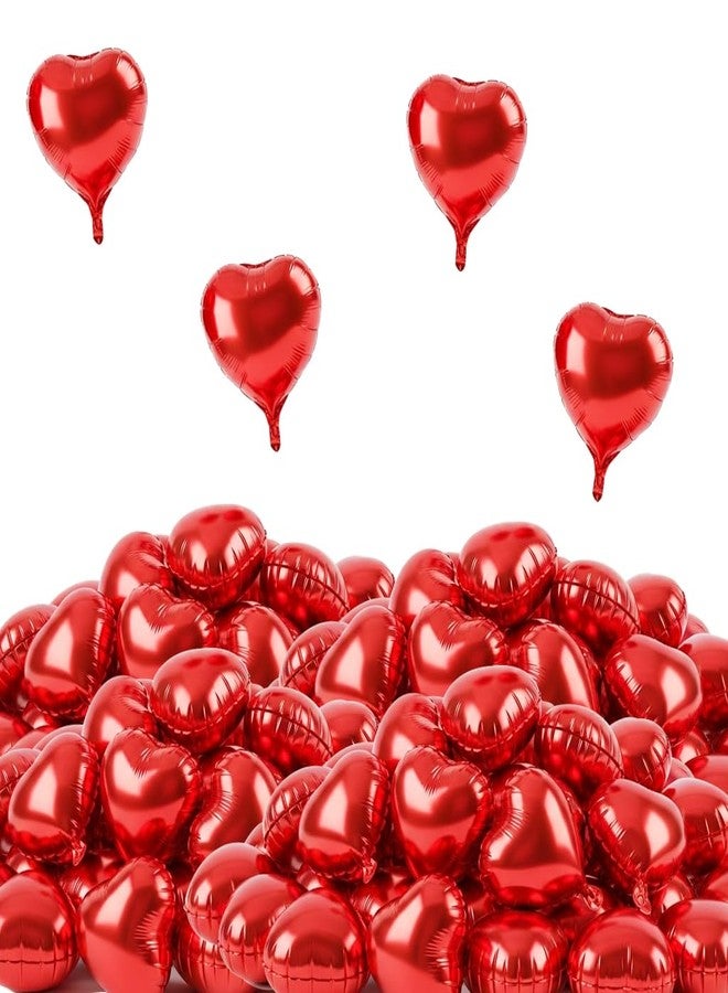 BEISHIDA 50 pcs 5inch Red Heart Shape Foil Mylar Balloons for birthday party decorations, Wedding decorations, engagement party, celebration, holiday, show, party activities. - Image 1