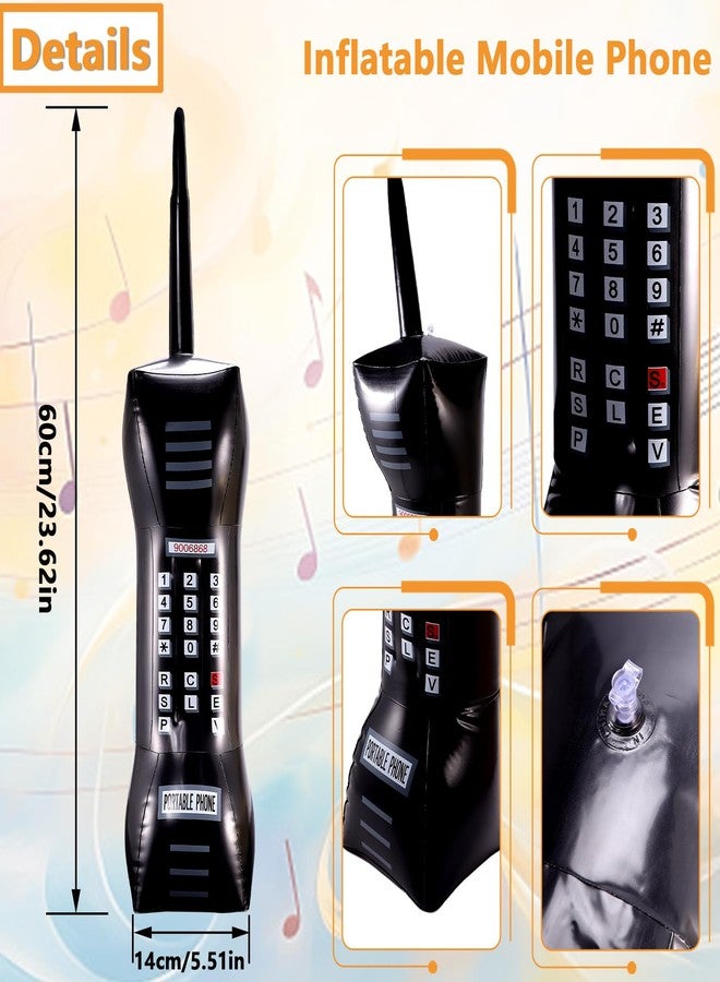 Dyrfolm 6 Pieces Inflatable Radio Boombox Inflatable Mobile Phone,80's 90's Party Decoration,Retro Inflatable Mobile Phone,Inflatable Radio Props for Hip Hop Theme Party Birthday Party Supplies - Image 3
