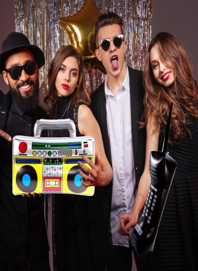 Dyrfolm 6 Pieces Inflatable Radio Boombox Inflatable Mobile Phone,80's 90's Party Decoration,Retro Inflatable Mobile Phone,Inflatable Radio Props for Hip Hop Theme Party Birthday Party Supplies - Image 5