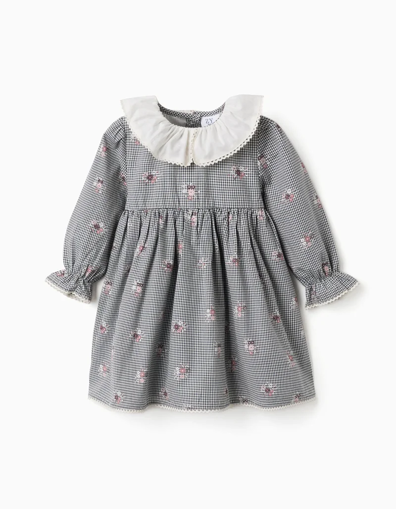 Ziddy Long Sleeve Cotton Dress With All-Over Print