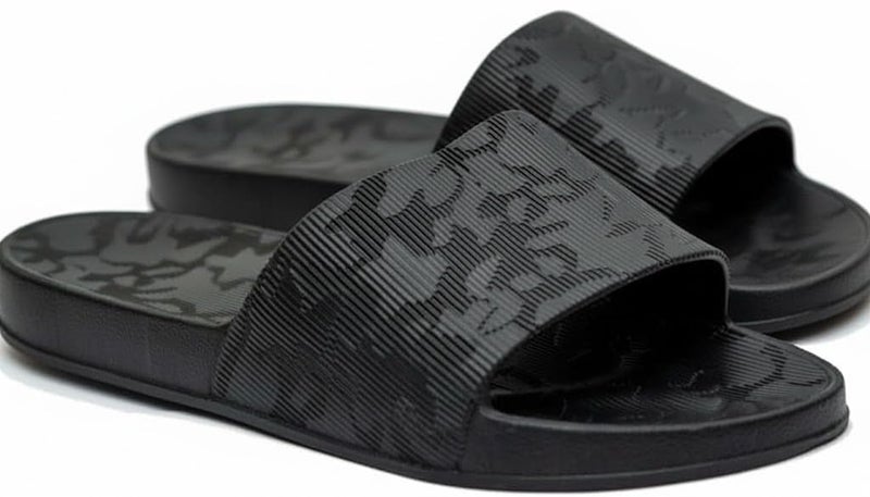 Black Medical Slippers - Map Design - Comfortable Design - Lightweight Sole - Waterproof Rubber Material - Slippers for Men, Youth, Kids - Perfect for Home, Beach, Street 45-44 - Image 2