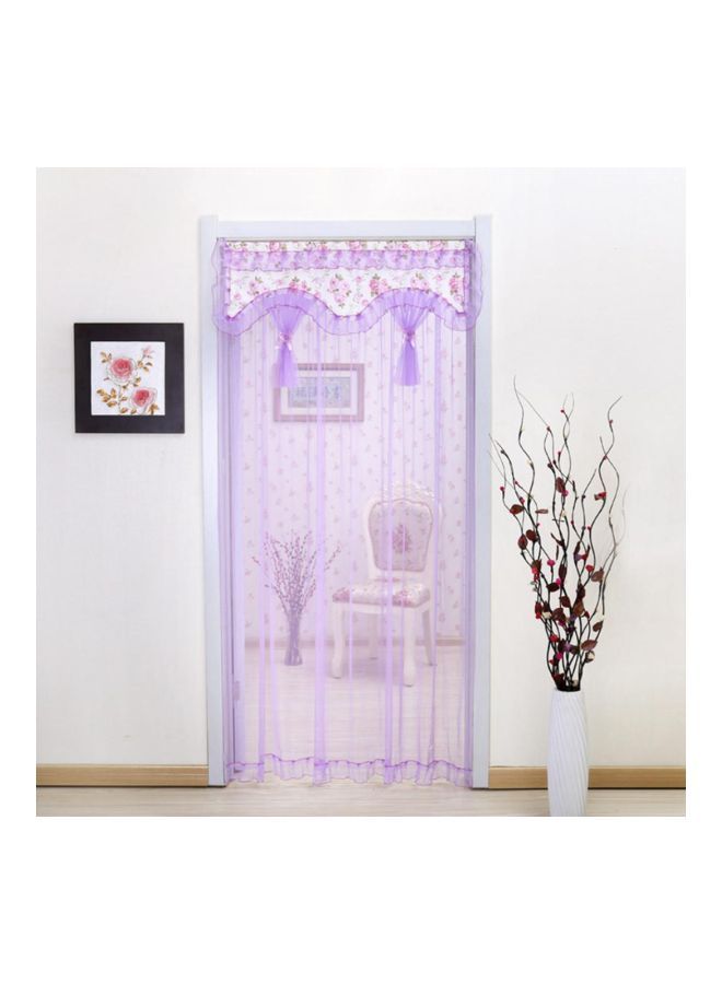 NIBEMINENT Printed Anti-Mosquito Door Curtain Pink/White 90x200centimeter