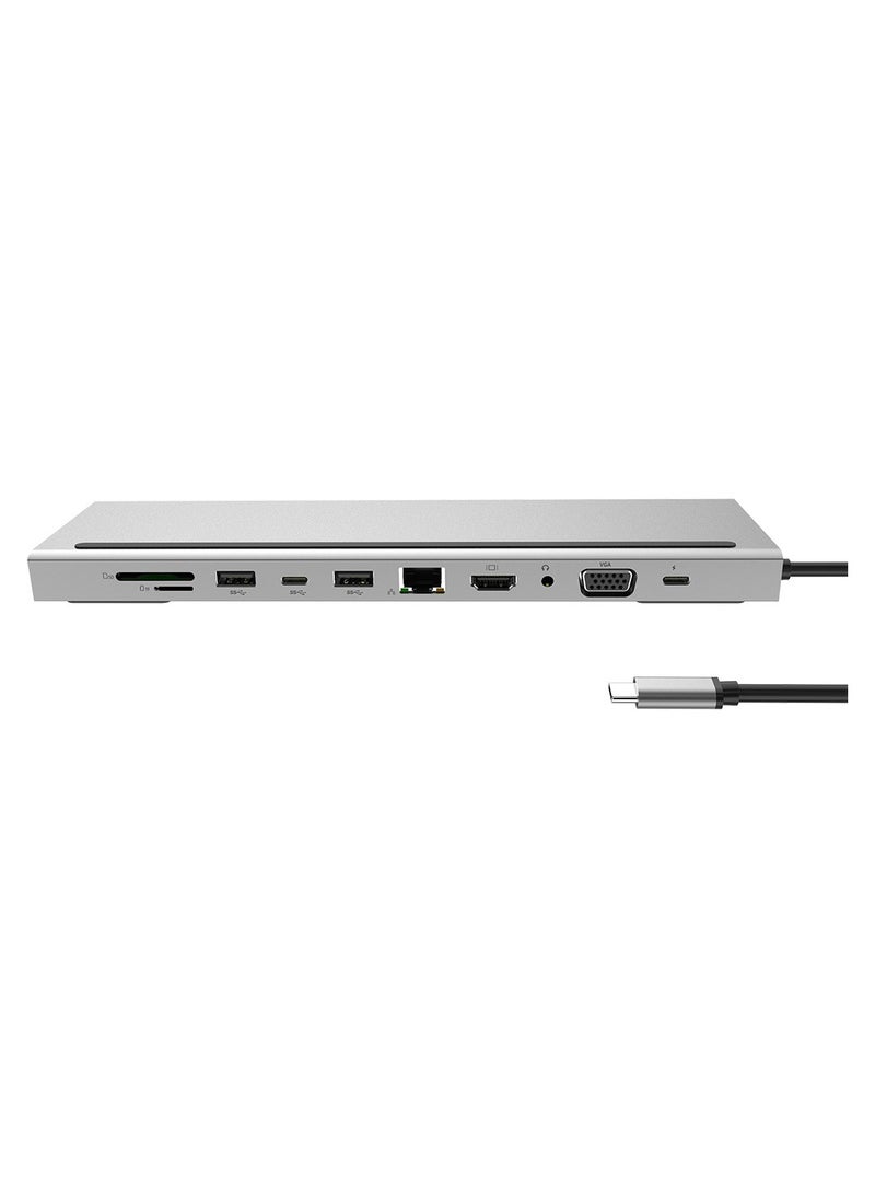 JM محور USB C 11 في 1 مع 4K HDTV USB3.0 قارئ بطاقة SD/TF VGA RJ45 إيثرنت 3.5 مم صوت ومحطة توصيل USB C PD Type-C لجهاز MacBook/Pro/Air و iMac والمزيد - Image 4