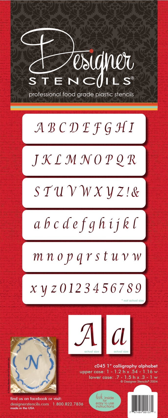 Designer Stencils Alphabet Cake Stencil, Beige/semi-transparent - Image 3