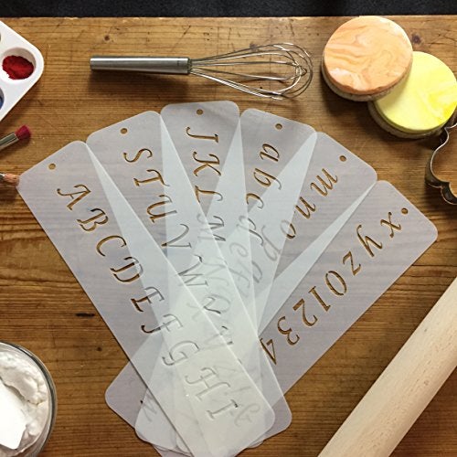 Designer Stencils Alphabet Cake Stencil, Beige/semi-transparent - Image 4