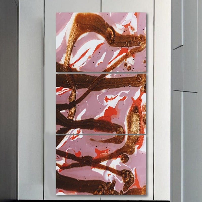 Marktna Three modern-designed canvas panels with a hollow frame, measuring (120×60), three pieces - Image 1