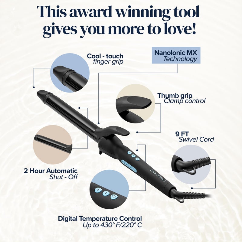 Bio Ionic Long Barrel Styler, 1" Curling Iron with Moisture Heat Technology & NanoIonic MX, Verstatile Curling Wand with Longer Barrel for Medium Sized Defined Curls - Image 3