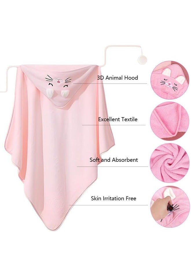 فيفيدوراد منشفة أطفال بغطاء للرأس، مناشف حمام أطفال، فائقة النعومة وسميكة منشفة حمام قطنية للمواليد الجدد، منشفة كبيرة ماصة للأطفال الصغار من الأولاد والبنات - قطن 100% للمواليد الجدد والرضع والأطفال الصغار - مقاس كبير 32 × 32 بوصة - Image 4