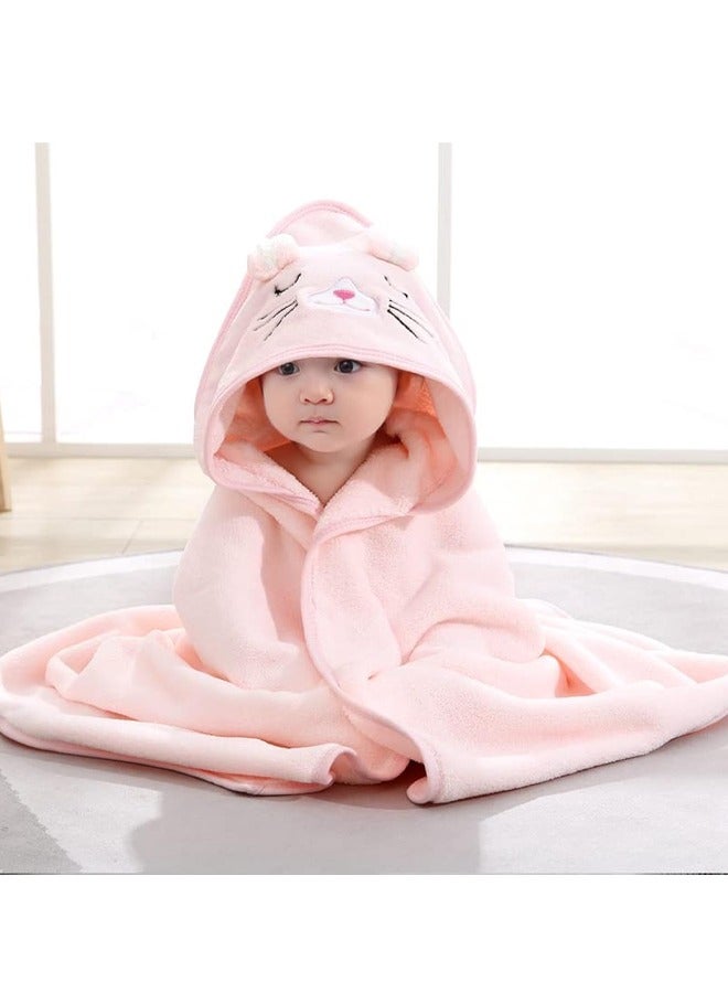 فيفيدوراد منشفة أطفال بغطاء للرأس، مناشف حمام أطفال، فائقة النعومة وسميكة منشفة حمام قطنية للمواليد الجدد، منشفة كبيرة ماصة للأطفال الصغار من الأولاد والبنات - قطن 100% للمواليد الجدد والرضع والأطفال الصغار - مقاس كبير 32 × 32 بوصة - Image 3