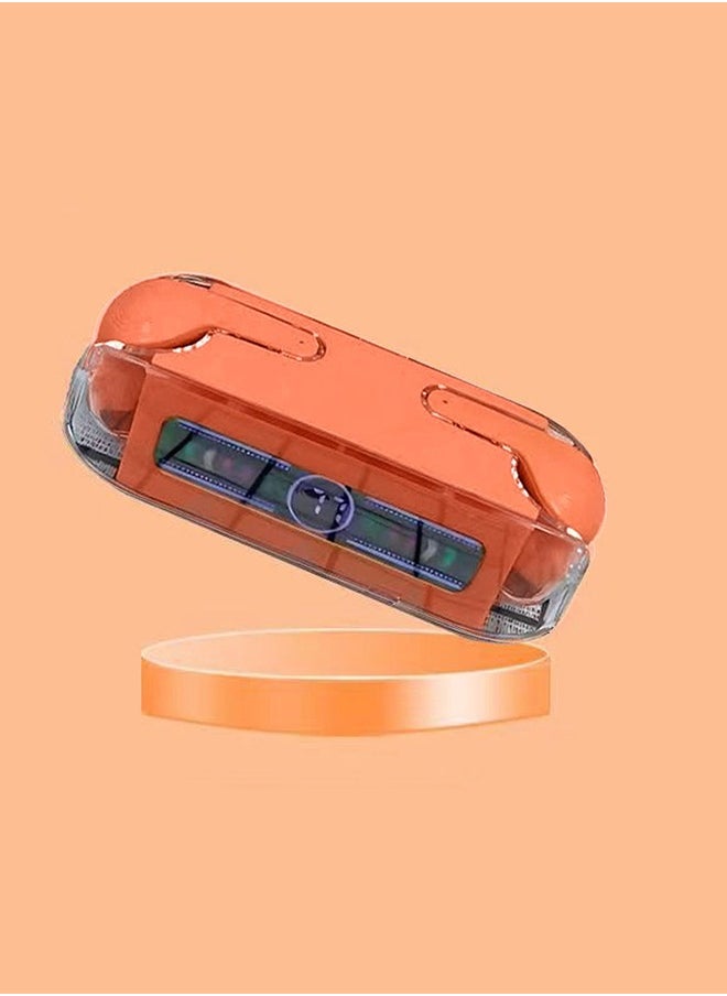CATANES - M12 MAX Wireless Bluetooth Headset Transparent Digital Display Color Screen Touching Type Long Battery Life Headset Game Mode Bluetooth Headset For Samsung S22 Ultra/S23 Ultra Orange - Image 1
