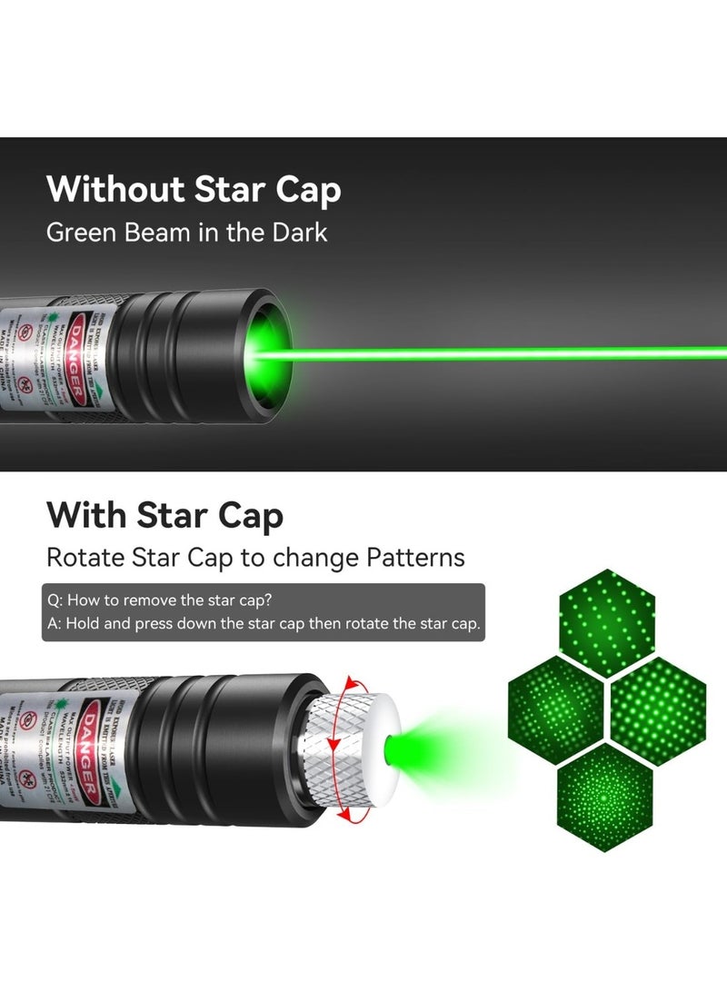 Zedtron Green Laser Pointer High Power Pen - Long Range Rechargeable Laser Beam, USB Charging for Hiking, Presentations & Outdoor Use (Professional-Grade Green Light) - Image 2