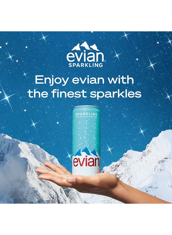 Evian Sparkling Carbonated Natural Mineral Water Can 4 x 330ml - Image 3