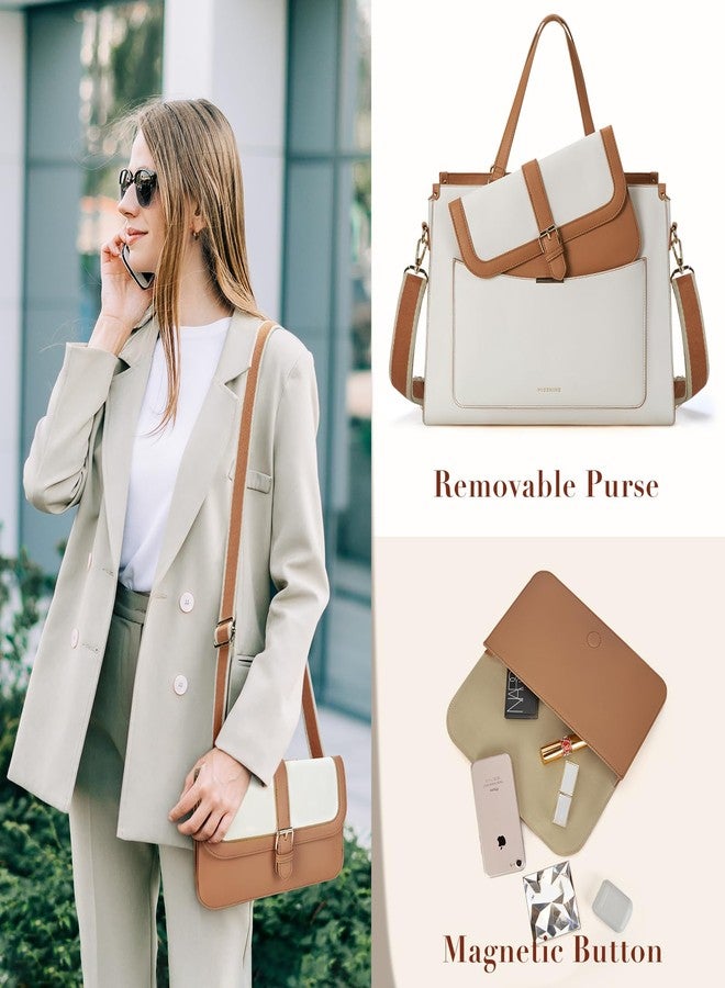 Missnine Laptop Bag with Removable Purse 15.6 inch Computer Bag Leather Briefcase for Women Work Bag Set Large Laptop Tote Bag for Office, Business - Image 3