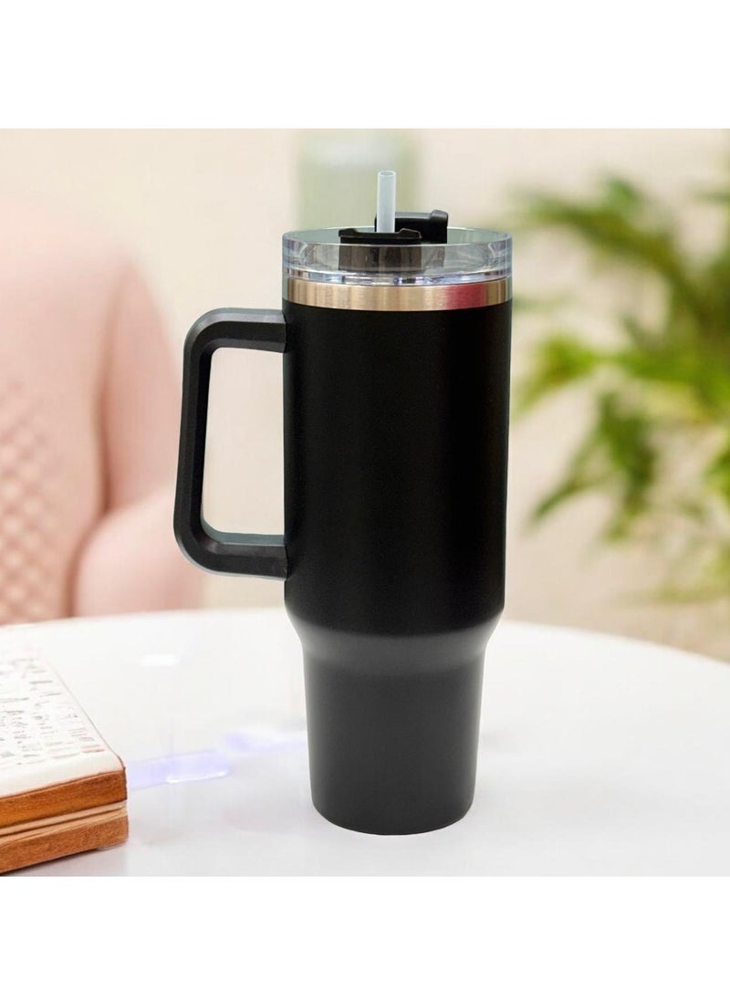 Wooden Twist - Raafi Savor 2.0 Tumbler 40oz With Handle Travel Mug Straw Covers Cup With Lid Insulated Quencher Stainless Steel Water Iced Tea Coffee Mug - Image 1