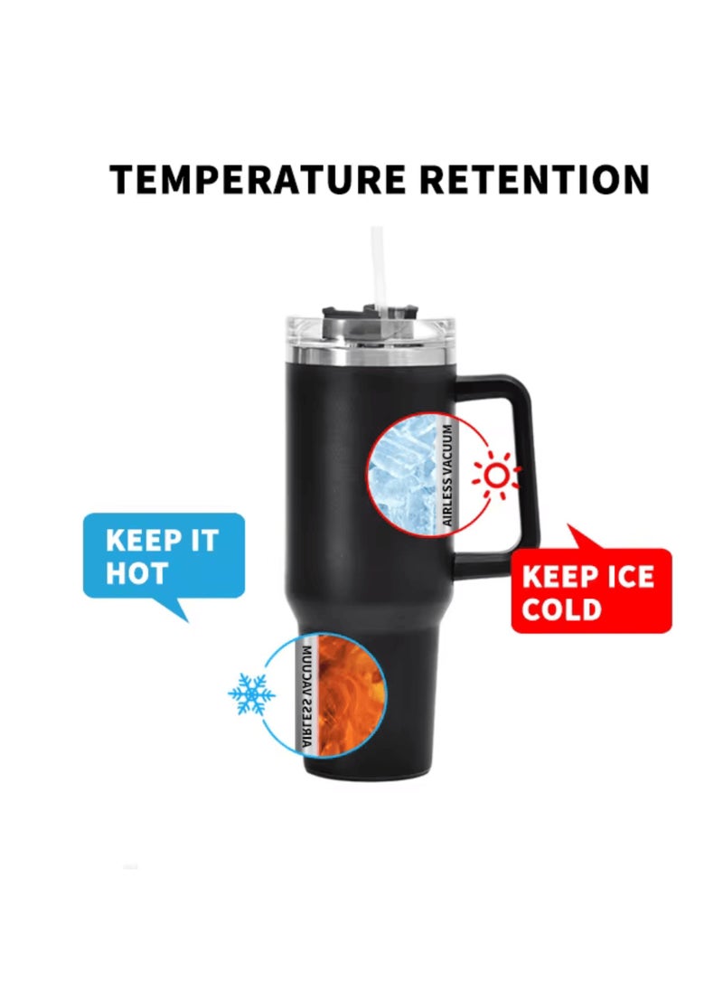 Wooden Twist - Raafi Savor 2.0 Tumbler 40oz With Handle Travel Mug Straw Covers Cup With Lid Insulated Quencher Stainless Steel Water Iced Tea Coffee Mug - Image 1