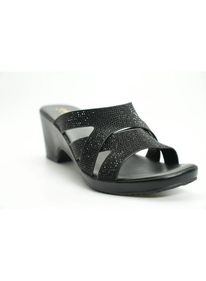 Michelle Morgan Black 092-3071 Michelle Morgan Women's Embellished Multi-Strap Block Heel Sandals 514RJ21G Black for Women | Best Price UAE