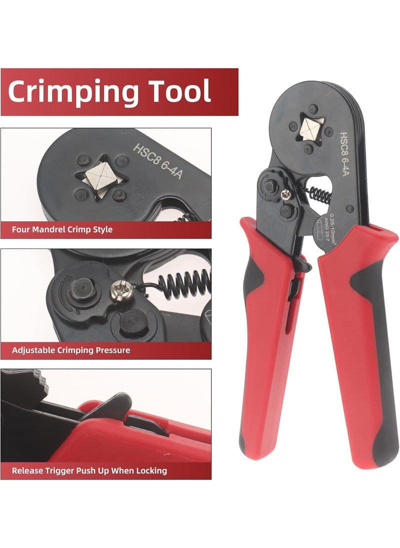 MELIFE Ferrule Crimping Tool Kit AWG237 Selfadjustable Ratchet Wire Crimping Tool Kit Crimper Plier Set with 400PCS Wire Terminals Crimping Connectors Wire End Ferrules Terminals  - Image 2