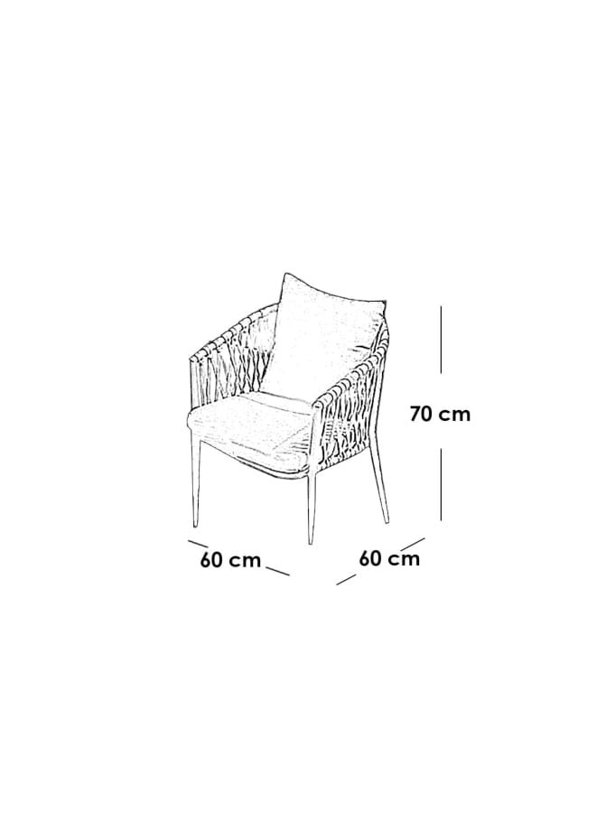 Sampa Rattan Iron and Waterproof Fabric Outdoor Set 4 Pieces - Beige - Image 2