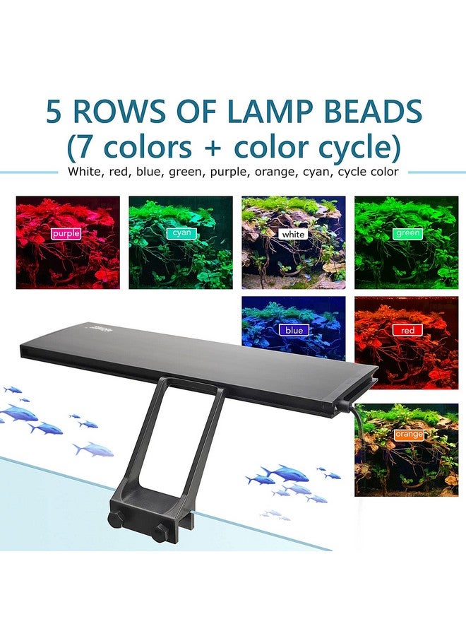 هايغر مصباح LED لحوض السمك من hygger Clip On 24/7، إضاءة 14 واط لضوء الشمس والنهار والقمر ووضع DIY، مؤقت قابل للتعديل / سطوع ضوء حوض السمك مع 7 ألوان لحوض مزروع - Image 4