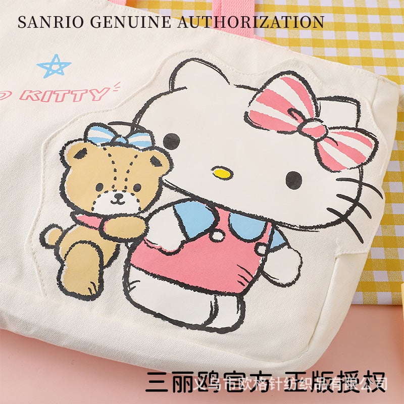 Sanrio Genuine Authorized Large Capacity Canvas Bag Kulomi Shoulder Travel Shopping Girl Bag - Image 5