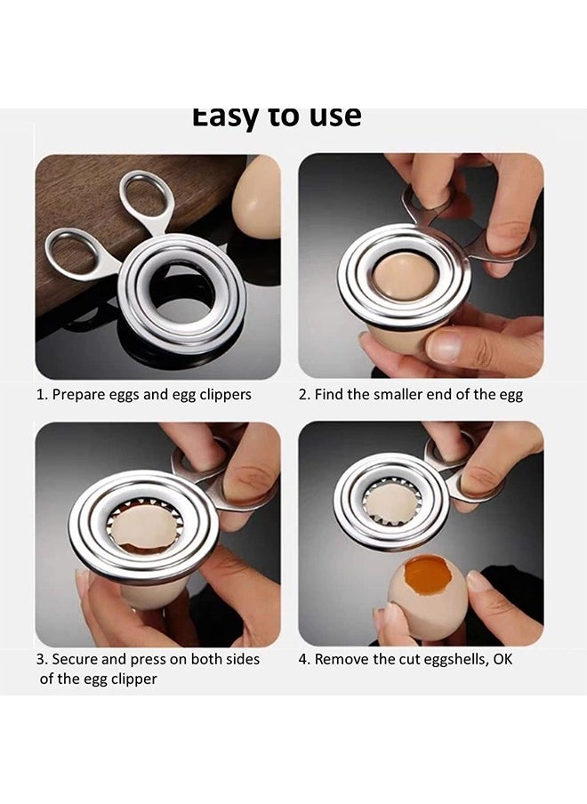 Generic - Egg Topper Cutter Stainless Steel Boiled Egg Cutter Cracker Multifunctional Egg Slicer for All Kinds Soft Boiled Hard Boiled or Raw Egg - Image 1