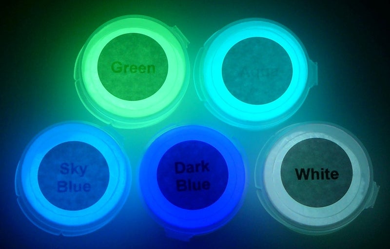 Art 'N Glow Neutral 5 Color Pack Glow in The Dark Pigment Powder 12g Each 60g Total - Image 3