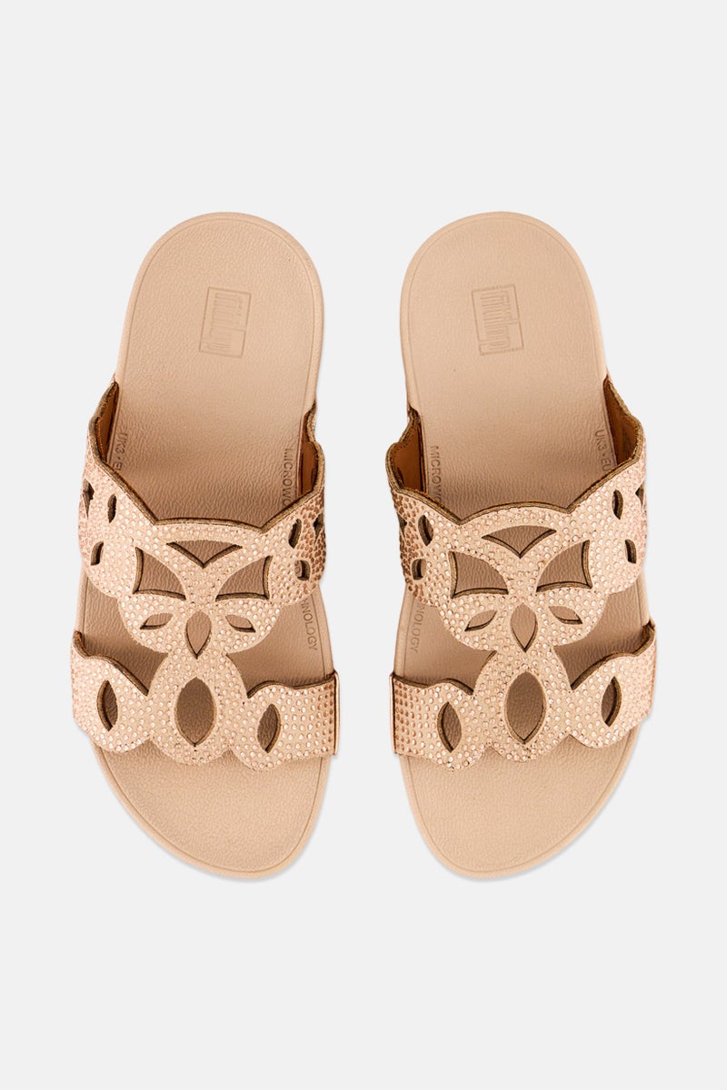 FitFlop Women Slip On Crystal Sandal, Rose Gold - Image 3