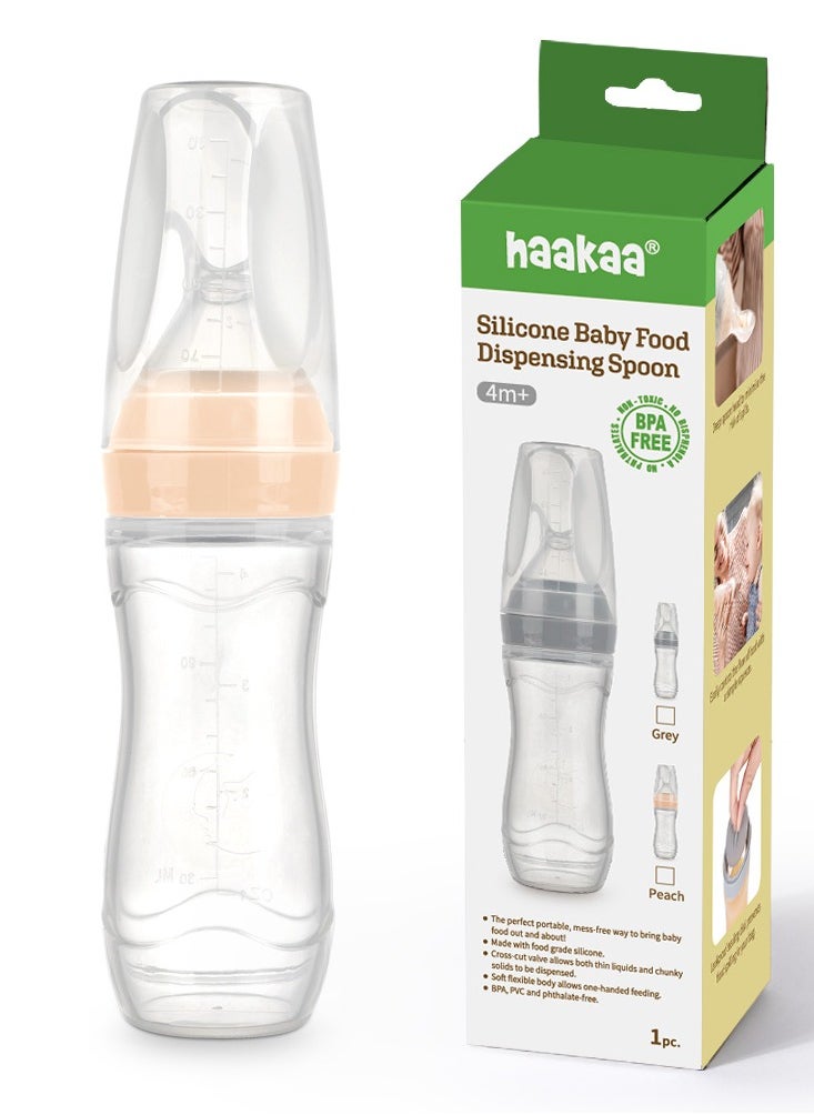 haakaa Baby Food Dispensing Spoon, 4M+, Peach  - Image 1