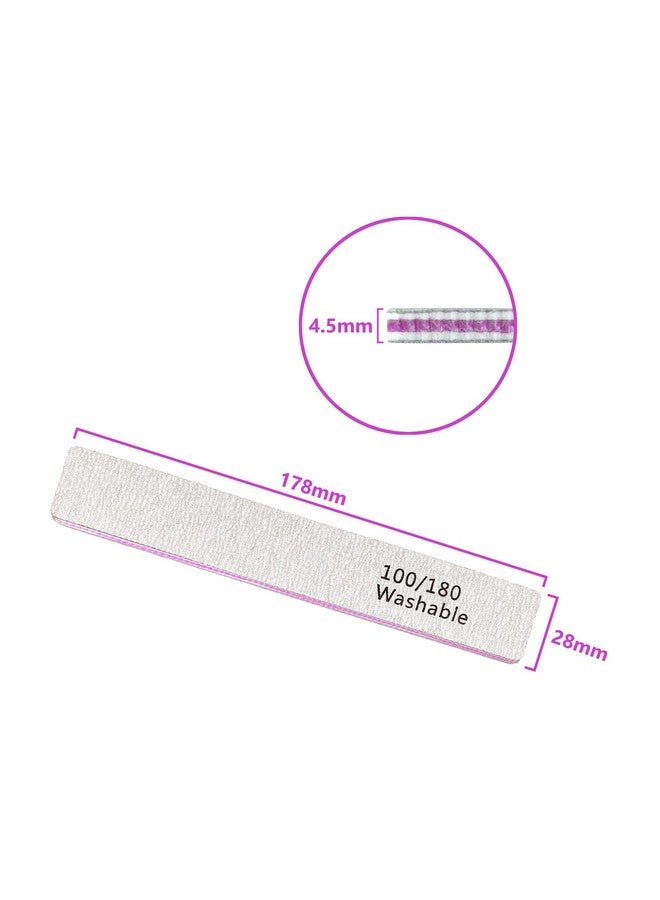 HeeYaa Nail File 12 Pcs Professional Reusable 100/180 Grit Double Sides Washable Nail File Manicure Tools For Poly Nail Extension Gel And Acrylic Nails Tools Suit For Home Salon - Image 3