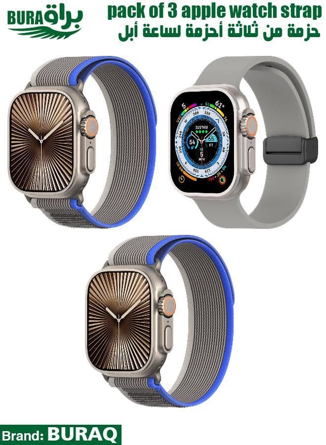 BURAQ Apple Watch Band Strap For Apple Watch Ultra 2/Ultra 49mm, Series 10 46mm, 9/8/7 45mm, SE2/SE/6/5/4 44mm, 3/2/1 42mm 