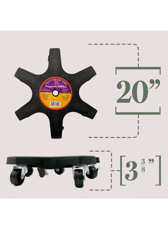 Bosmere S20410 Down Under Plant Caddie, Heavy Duty Plant Stand with Wheels, 500lb Capacity, 20-Inch, Black - Image 4