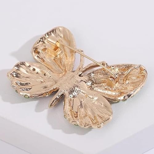 VAMA FASHIONS Gold Plated Multicolor Butterfly Brooch Pin Glittery Lapel Pin Sarees Dresses Blazers Coats Brooch Accessories Jewelry For Girls (Blue Rhinestone Butterfly Brooch) - Image 5